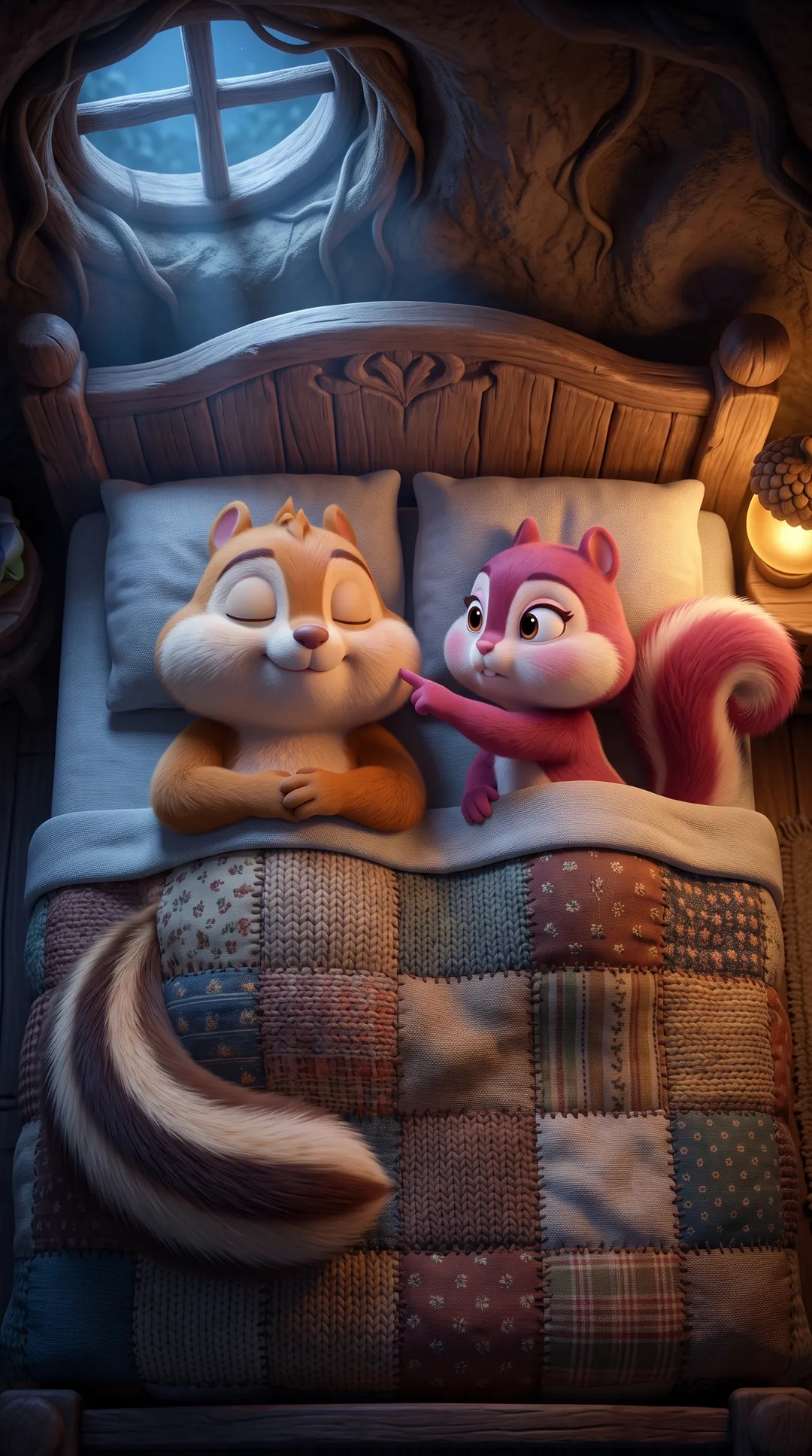 With her: the bed